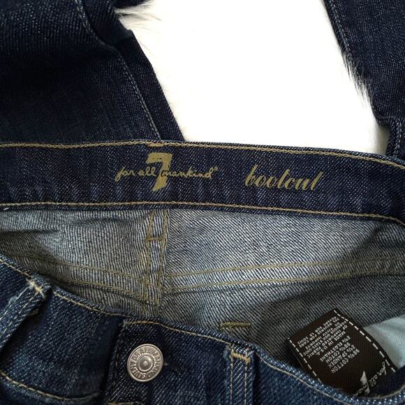 7 For All Mankind Vintage Y2K Jeans Women's Size 26 Dark Wash Low Rise Bootcut - Picture 4 of 6